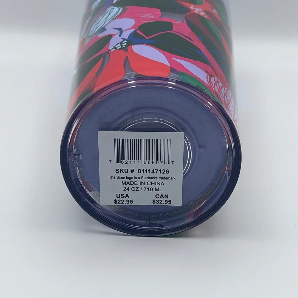 Starbucks 2023‎ Color Changing Holiday Poinsettia Tumbler 24oz With Straw